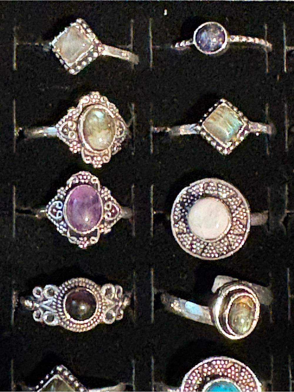 Gorgeous Gemstone Rings .925 Sterling Silver Multicolor - Women Jewelry Sz 5-9.5 - Picture 10 of 11